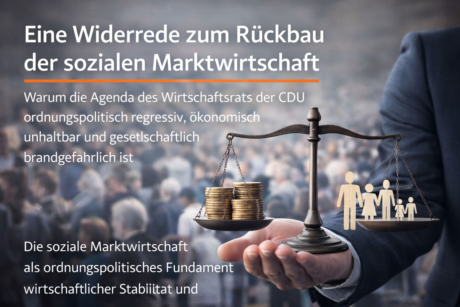 KI generiertes Symbolbild: Die soziale Marktwirtschaft als ordnungspolitisches Fundament wirtschaftlicher Stabilität und gesellschaftlicher Teilhabe